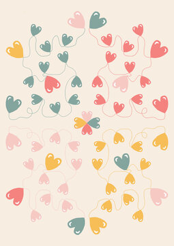 Fond de petits coeurs couleur pastel