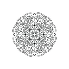 Vector black and white mandala. Ornament for coloring books. Round element for design. Oriental pattern.
