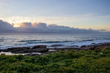 Fototapeta na wymiar View of ocean on the south coast of South Africa