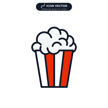 Popcorn icon symbol template for graphic and web design collection logo vector illustration