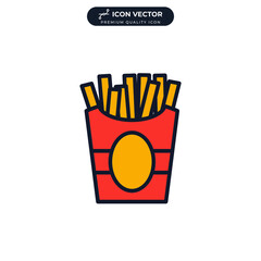 French Fries icon symbol template for graphic and web design collection logo vector illustration