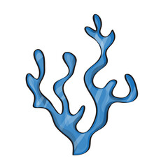 Underwater seaweed, aquatic marine algae plant vector Illustration in bright cartoon style on white