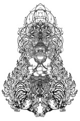 Tattoo art thai giant pattern literature hand drawing sketch