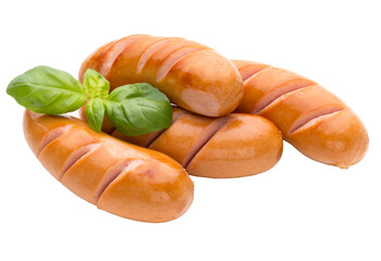 Pork sausage isolated on white background.