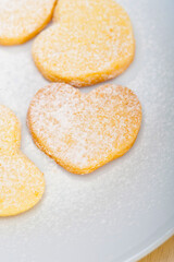 heart shaped shortbread valentine cookies
