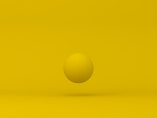 Yellow ball on yellow background