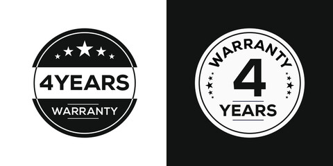 Obraz premium 4 years warranty seal stamp, vector label.