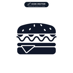 Burger icon symbol template for graphic and web design collection logo vector illustration