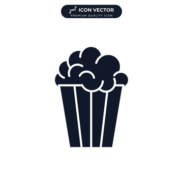 Popcorn icon symbol template for graphic and web design collection logo vector illustration