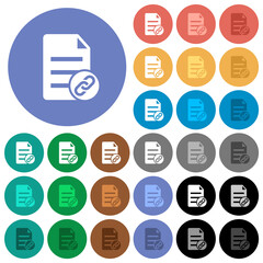 Attach document solid round flat multi colored icons