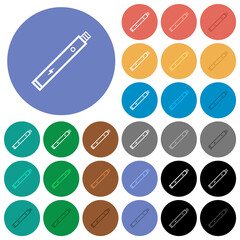 Electronic cigarette outline round flat multi colored icons