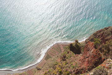 Top down Ausblick auf die Küste von Madeira