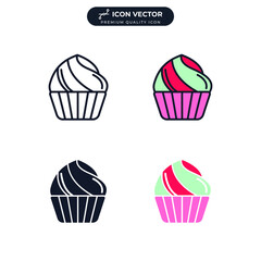 Cupcake icon symbol template for graphic and web design collection logo vector illustration