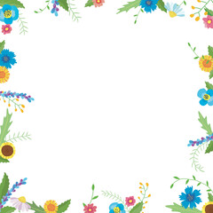 Fototapeta na wymiar Decorative background frame with flowers