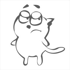 Cute cartoon cat. Vector illustration. Vector cartoon character. 