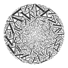 Naklejka premium Alpha Greek letter symbols are combined into round collection. Alpha Greek letter icon round mosaic. Abstract round cluster collage done from Alpha Greek letter items.