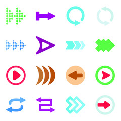 Pack of Arrows Flat Icons

