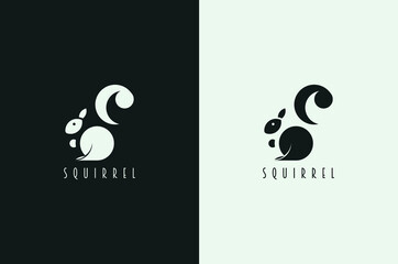 Minimal Modern Squirrel Logo, Creative Abstract Squirrel logo