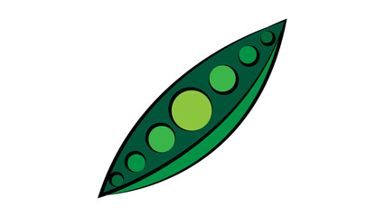 green peas on a white background, vector illustration. peas in a pod, open, inside are small round peas. grain pattern, legumes
