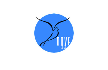 artistic dove bird flying logo
