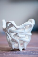 lace ceramic white vase