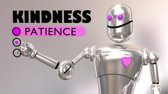 Kindness Robot Choose Grace Empathy Patience Be Nice to Others 3d Animation