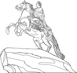 monument to the Russian Emperor Peter the Great on horseback