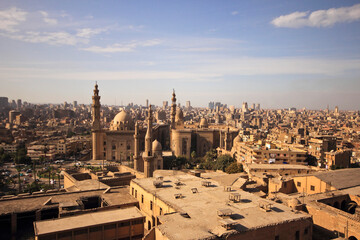 city skip with cloud in old cairo - obrazy, fototapety, plakaty