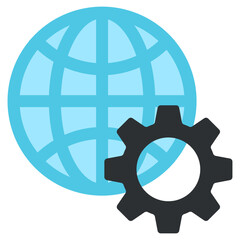 A flat design icon of global setting


