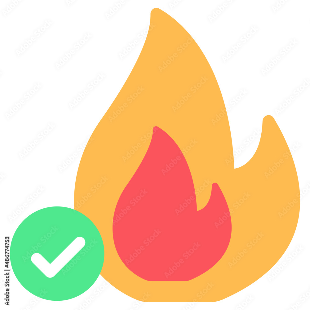 Sticker Unique design icon of verified flame

