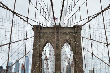 Brooklyn Bridge in direction to Manhattan