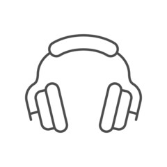Protective headphones line outline icon