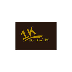 1k follower yellow brownish banner & vector art
