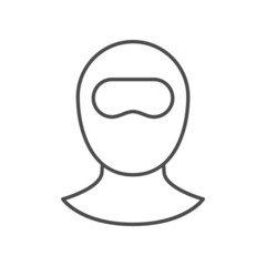 Obraz na płótnie Canvas Balaclava or robber mask line outline icon