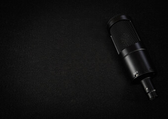 condenser microphone on black background