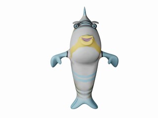 Fish and White background