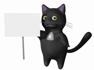 Cat and Blank sign