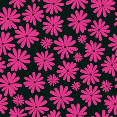 Seamless vintage pattern. Pink flowers. Black background. vector texture. fashionable print for textiles, wallpaper and packaging.