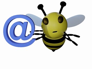 Bee and at symbol