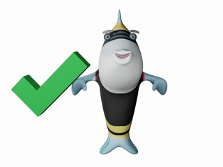 Fish and checkmark