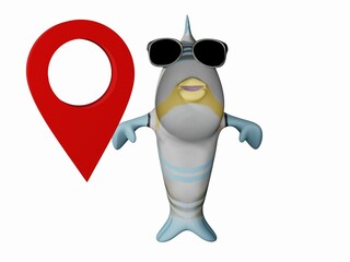 Fish and Sunglasses and Way point
