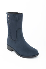 women's rubber boots on a uniform background