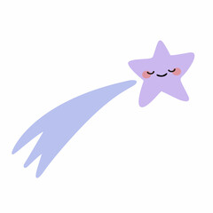 Outer Space childish seamless pattern with stars, comets, cosmic elements. Creative scandinavian nursery background for kids apparel, textile, fabric, wrapping paper. Vector illustration