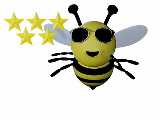 Bee and Sunglasses and 5 stars
