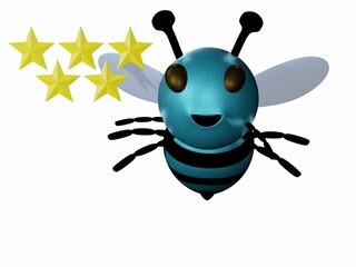 Blue Bee and 5 stars
