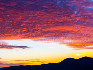 Red sky at the sunset