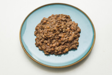 Lentils portion served on a dish.