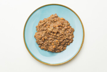 Lentils portion served on a dish.