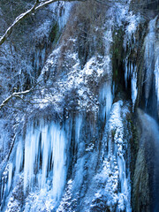 Frozen thermal waterfall , Clocota waterfall , Geoagiu Bai, Romania