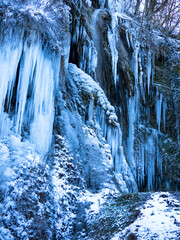 Frozen waterfall, Thermal waterfall Geoagiu Bai , Romania